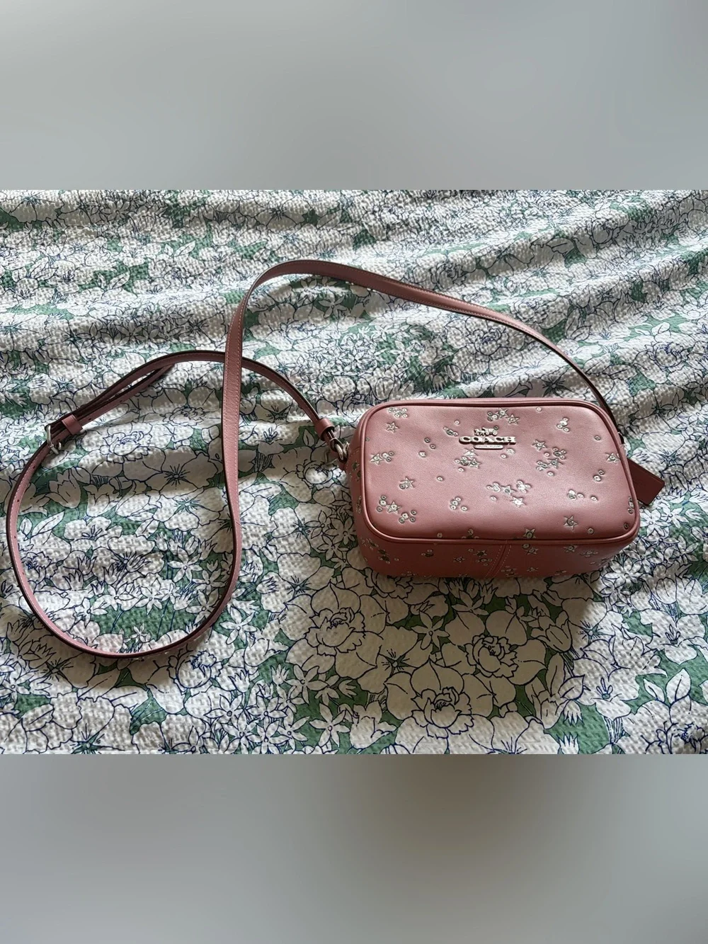Coach Mini Jamie Camera Bag With Star Print Novelty Leather/Silver Pink - NWoT - Picture 2 of 6